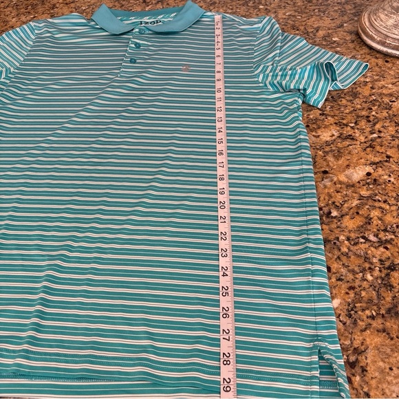 IZOD GOLF With STRETCH Size Large BLUE WHITE STRIPE SS - Picture 14 of 16